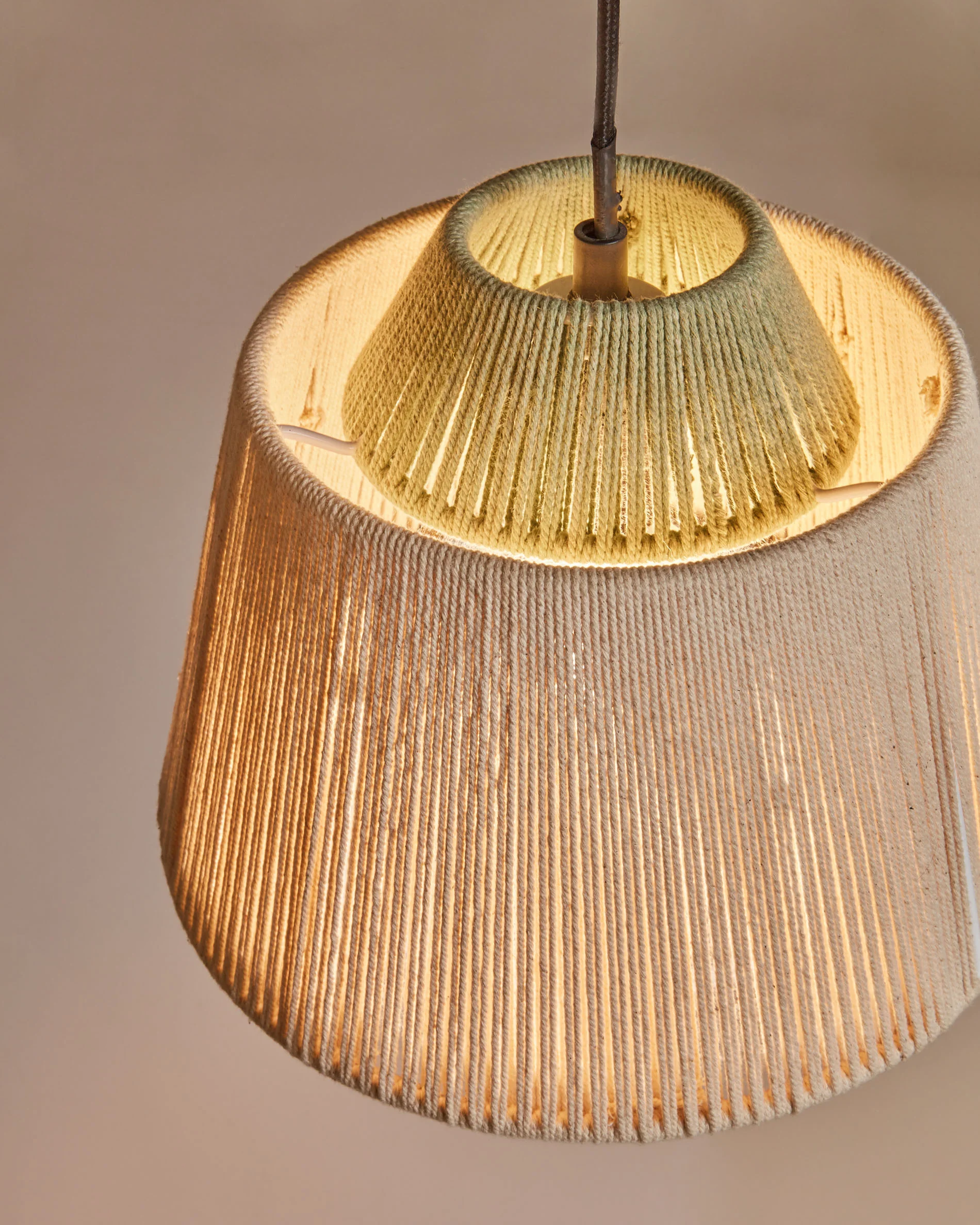 Yuvia cotton ceiling lamp with a beige and blue finish - Image 5