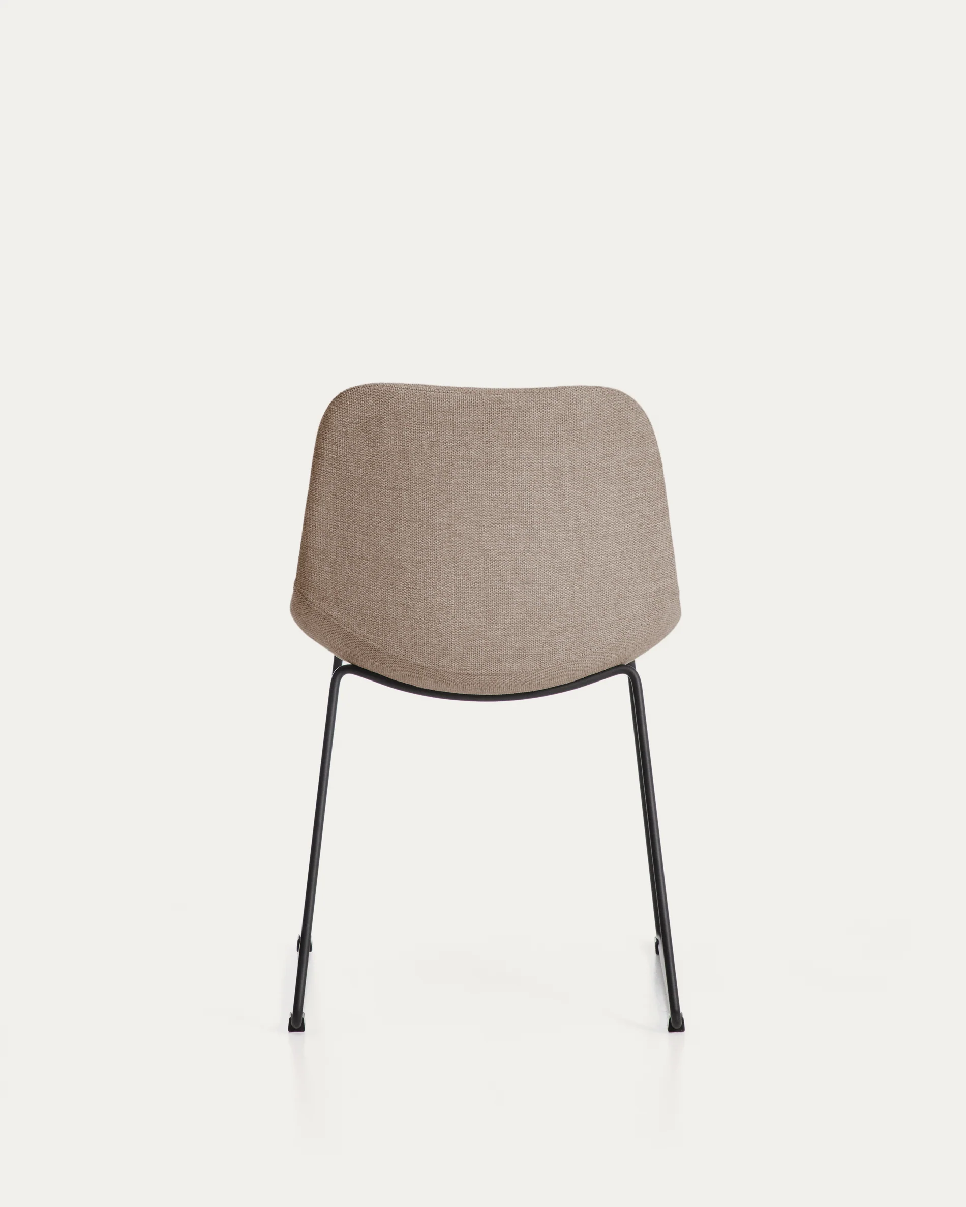 Zahara brown chenille chair with steel legs with black finish FSC 100% - Image 10